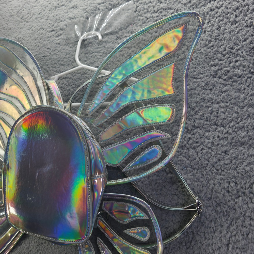 Current Mood Holographic Butterfly Wing Mini Backpack Iridescent Fairy Bag - Picture 5 of 14